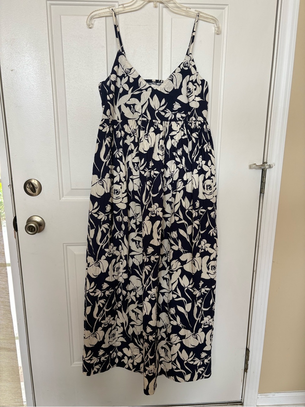A New Day Navy and White Floral Spaghetti-Strap Maxi Dress
